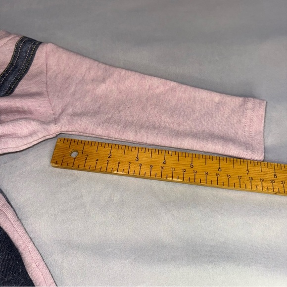 Levi's Baby Dress Jumper with Faux Bib Overalls Pink Blue Girls Kids Sz 9 Mo - Picture 7 of 8